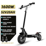 Foldable 2 Wheel Electric Scooter 20Ah Rechargable Battery 80 km Long Range 1300W Motor 10" Big Wheel Mobility Scooter for Adult
