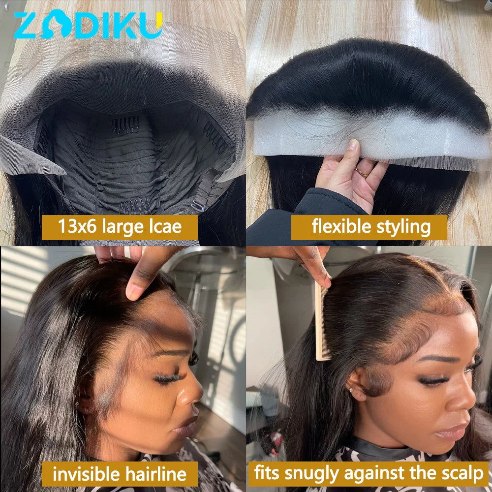 13x6 Ear To Ear HD Transparent Lace Front Wig 12-30inch Silky Straight