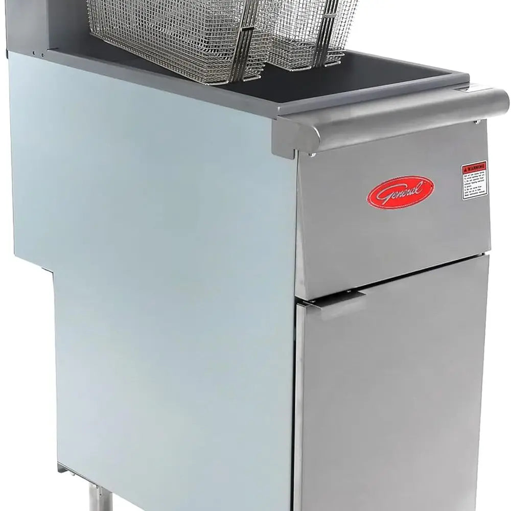 Stainless Steel Commercial Deep Fryer, 50 lbs Capacity, 120,000 BTU