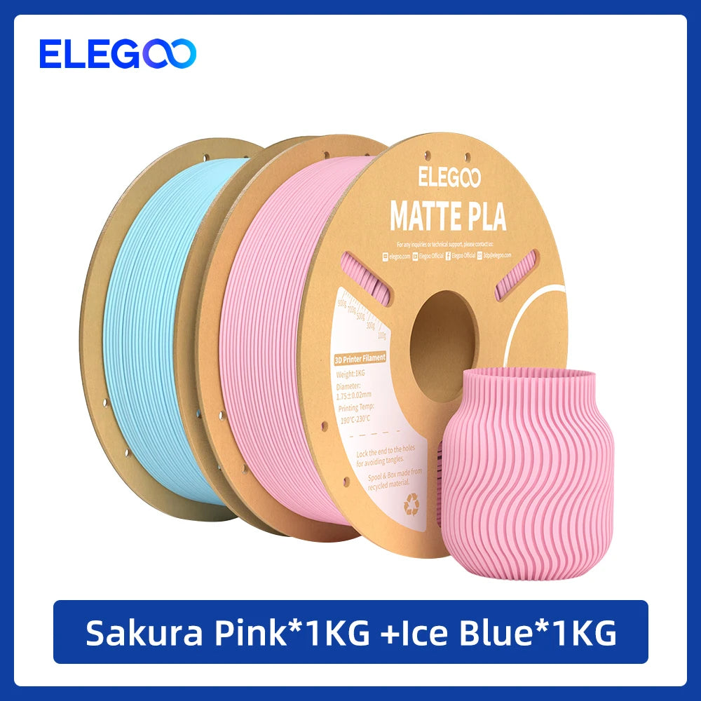 ELEGOO Multiple-Color Matte PLA Filament 1.75mm 2KG/4KG/5KG/10KG For EU US