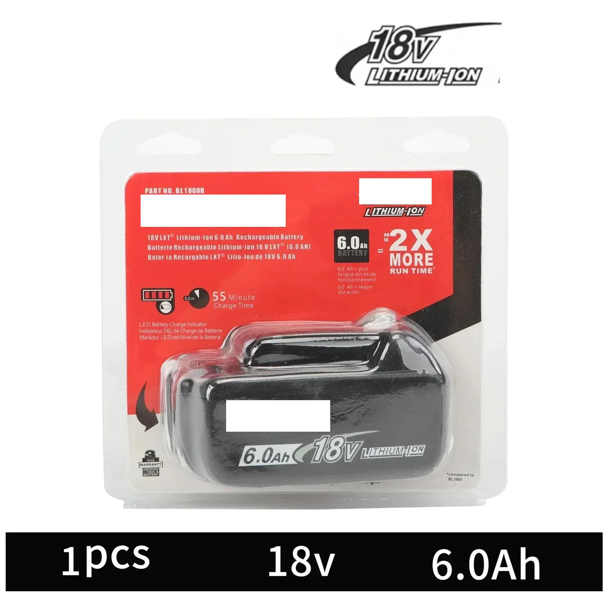 2025 for Makita BL1860 BL1850B BL1850 BL1840 BL1830 Screwdriver Battery & Charger 18v Replacement Power Tool Batteries.