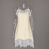Linad Sexy Lace Spaghetti Strap Short Dress Summer Street Chic Cotton Straight Dresses Women Casual Sleeveless Dress Female 2025