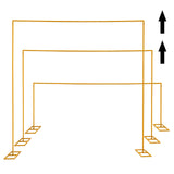 3m Adjustable Gold Square Wedding Arch Stand with Base, Heavy Duty Metal Backdrop Frame for Ceremony Party Decoration