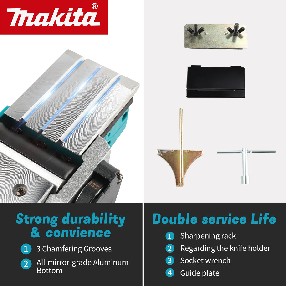 Makita Electric Planer,82mm Planing Width,2.5mm Cutting Depth,15000rpm,650W Power,Ergonomic Grip for DIYWoodworking Board Making