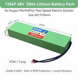 48V Lithium Battery Pack 13S4P 20Ah Grade-A Cells For Kugoo M4 M4Pro Max Speed E-Scooter Built-in BMS Dual XT60+T Long Range