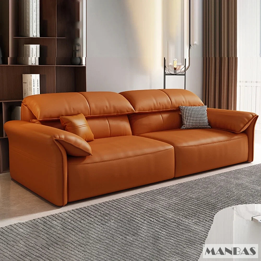 Linlamlim Electric Sofa Convertible for Cinema Living Room | Genuine Leather Electric Multifunction Sofa Bed | Folding Sofa Beds
