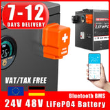 24V 48V 100Ah 200Ah LiFePO4 Battery Pack With Bluetooth BMS 6500+ Cycles For Home Soalr RV PV Inverters Boat Golf Cart