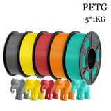 TECBEARS PETG 3D Printer Filament 5KG 1.75mm petg Multi color combination set FDM 3D Printer Materials DIY Gift From US UK DE