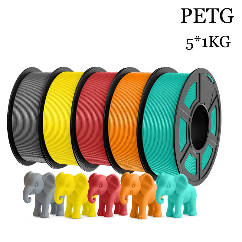 TECBEARS PETG 3D Printer Filament 5KG 1.75mm petg Multi color combination set FDM 3D Printer Materials DIY Gift From US UK DE