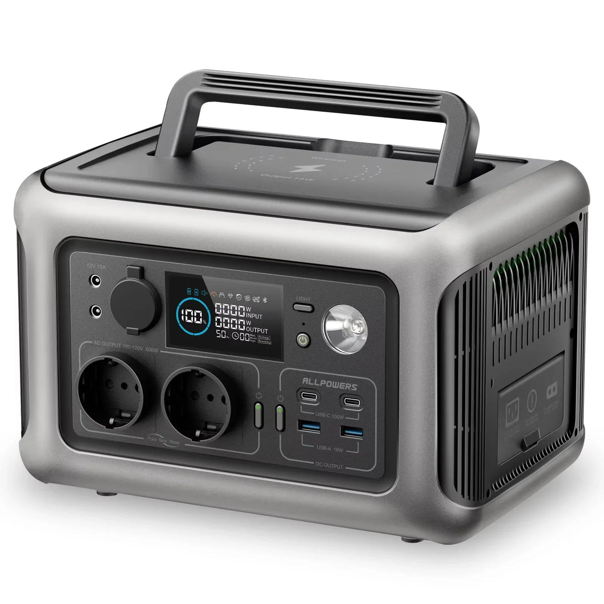 ALLPOWERS R600 Portable Powerstation 299wh LiFePO4 Battery with 600W AC Outlets for Outdoor