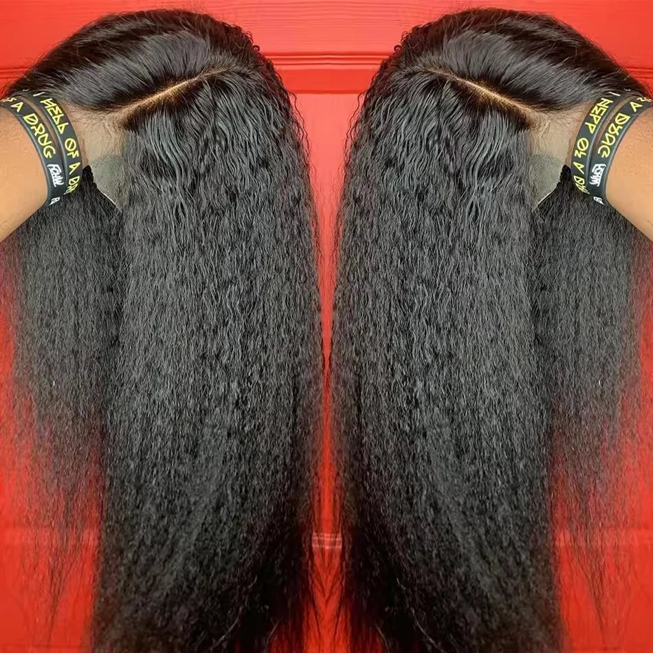 Kinky Straight Human Hair Wigs 13x4 5x5 HD Lace Front Human Hair Wigs