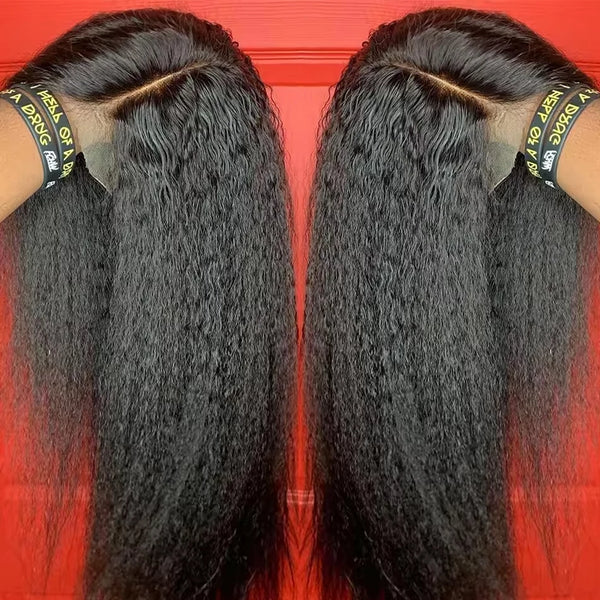 Kinky Straight Human Hair Wigs 13x4 5x5 HD Lace Front Human Hair Wigs