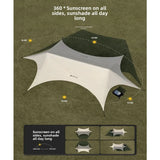 Outdoor camping blackout hexagonal canopy tent instant pop-up sunshade with table and chairs easy to set up for lazy campers
