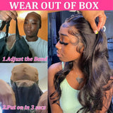 250% 13x6 Full Hd Frontal Wig Body Wave Wear And Go Glueless Human Hair Wigs For Women 7X5 Precut Lace Front Wig 30 34 inch