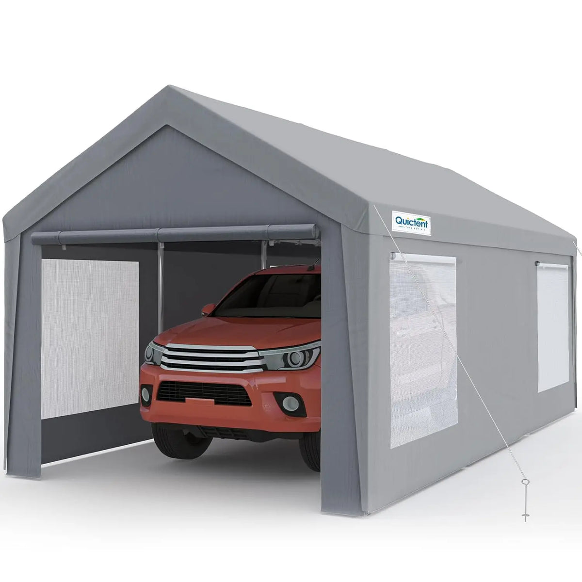 10x20 Heavy Duty Carport Galvanized Outdoor Canopy Tent with Roll-up Windows & Sidewalls Weatherproof Car Boat Shelter, Custom