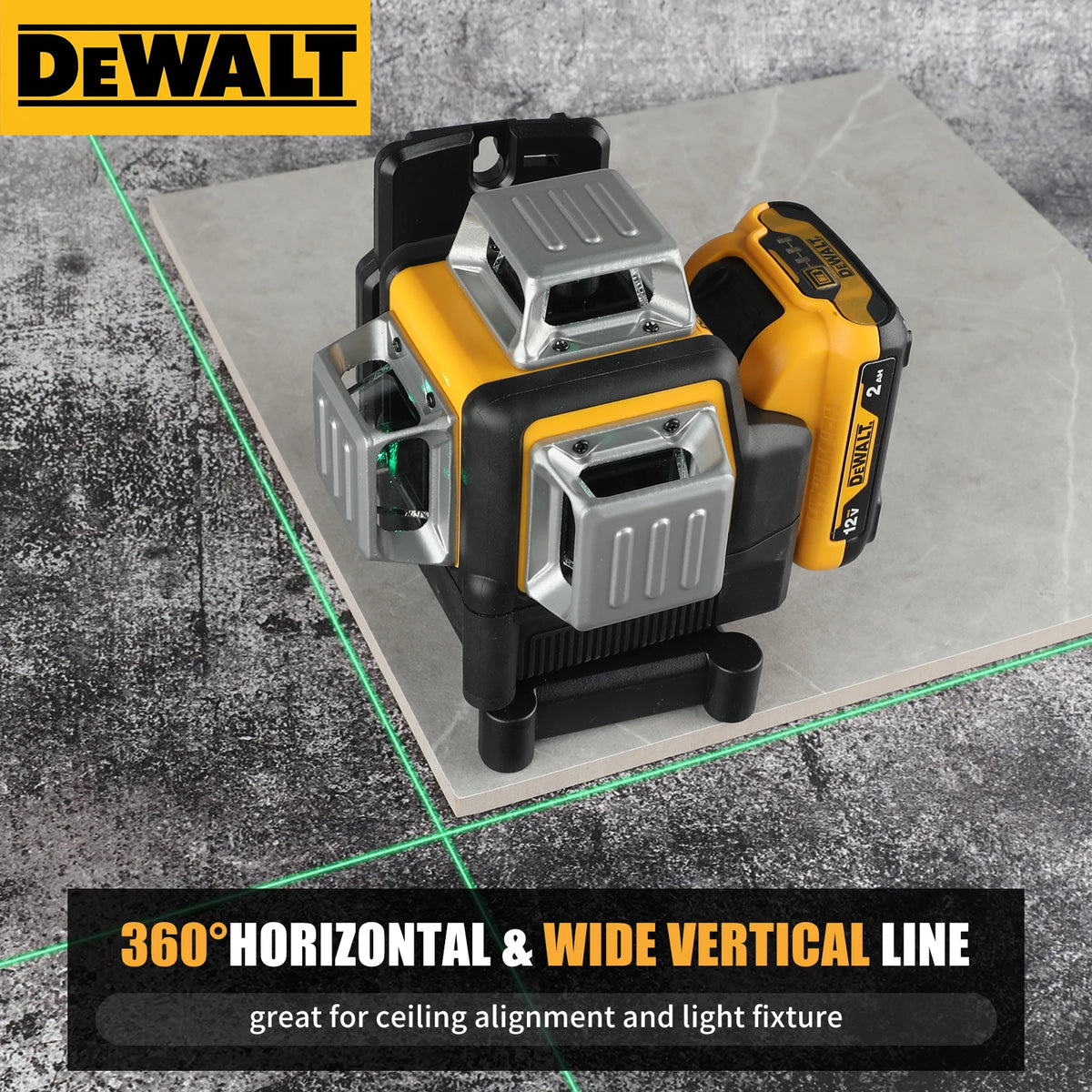 DeWalt DW089LG 12 - Line 3 - Side 360° All - Around Green - Light Laser