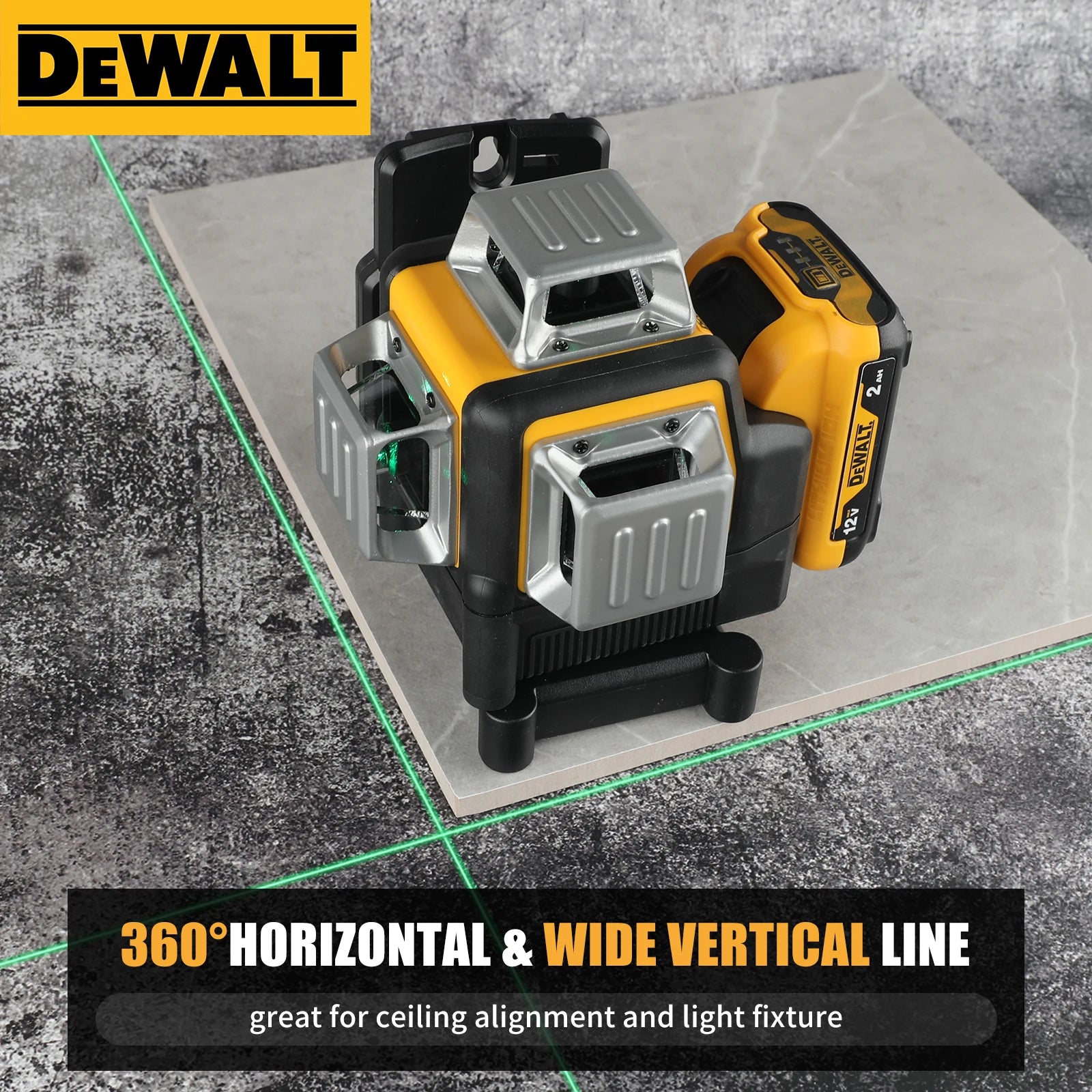 DeWalt DW089LG 12 - Line 3 - Side 360° All - Around Green - Light Laser