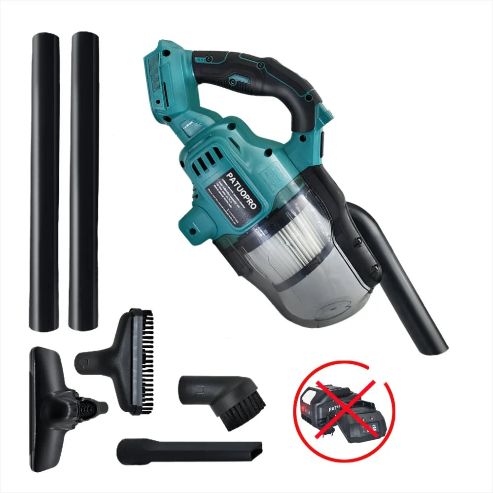 PATUOPRO Cordless Electric Vacuum Cleaner Car Pet Hair Carpet Clean Machine Dust Cleaning Power Tool For Makita 18V Battery
