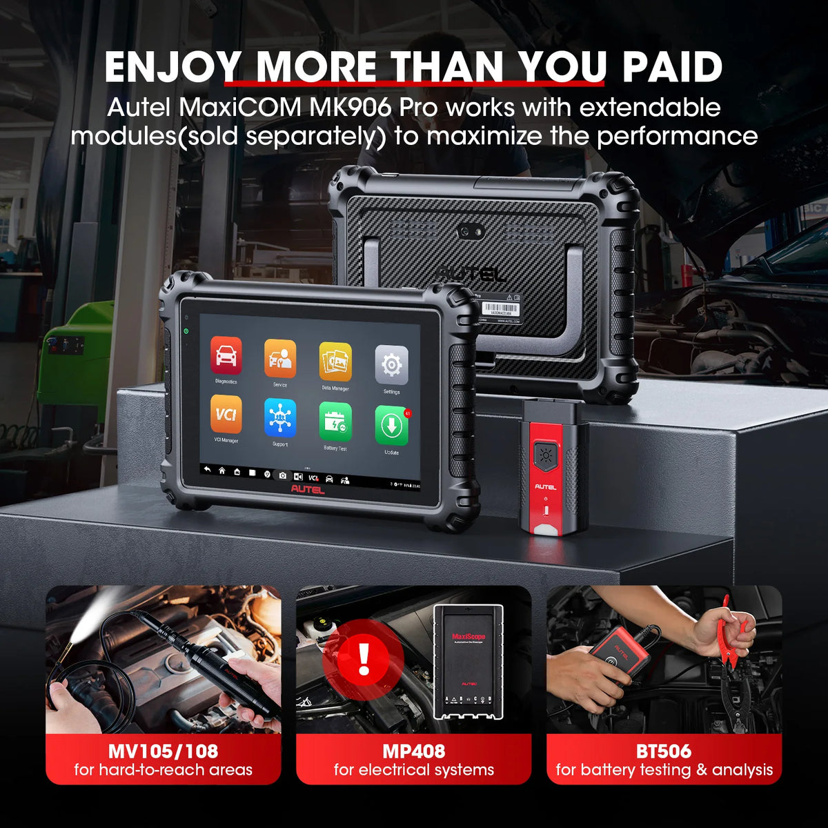 Autel MaxiCOM MK906PRO Car Diagnostic Scan Tools Automotive OBD2 Scanner ECU Coding CAN FD DoIP PK MK906BT MS906PRO