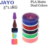 JAYO 3D Printer Filament  PETG PLA HSMPETG PLA PLUS 1.75mm 5Rolls 3D Printing Materials for 100% No Bubble &FDM 3D Pen DIY Gift