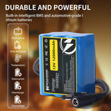 12V 12000mAh Rechargeable Lithium Ion Battery Pack 3S2P with BMS Protection for LED Strip Light Toy Car Security System