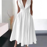 Women's Elegant Evening Cocktail Maxi Dresses 2025 High Waisted Deep V-Neck Sexy Dress For Woman Party Wedding Guest