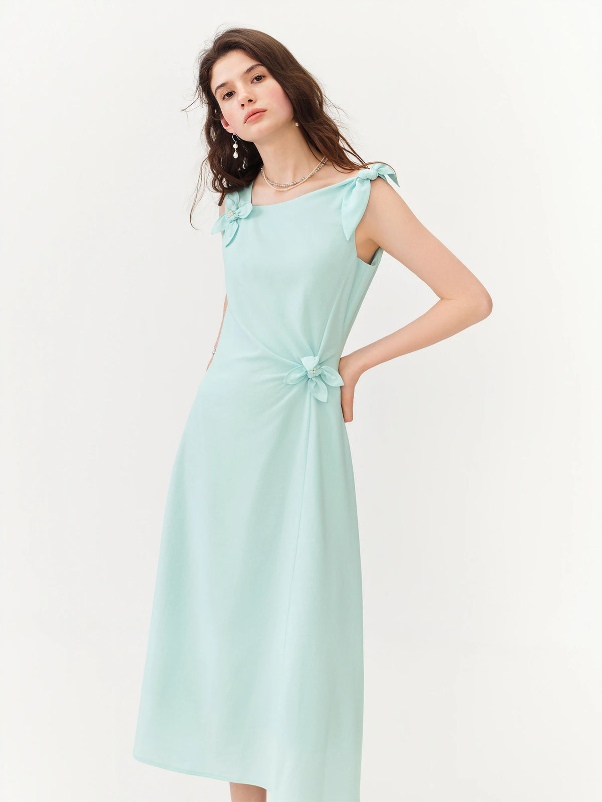 FSLE【L'amour Series】Summer Women's French Style Spaghetti Strap Slip Elegant Dress Waist-Cinching Maxi Coquette Effortless Style