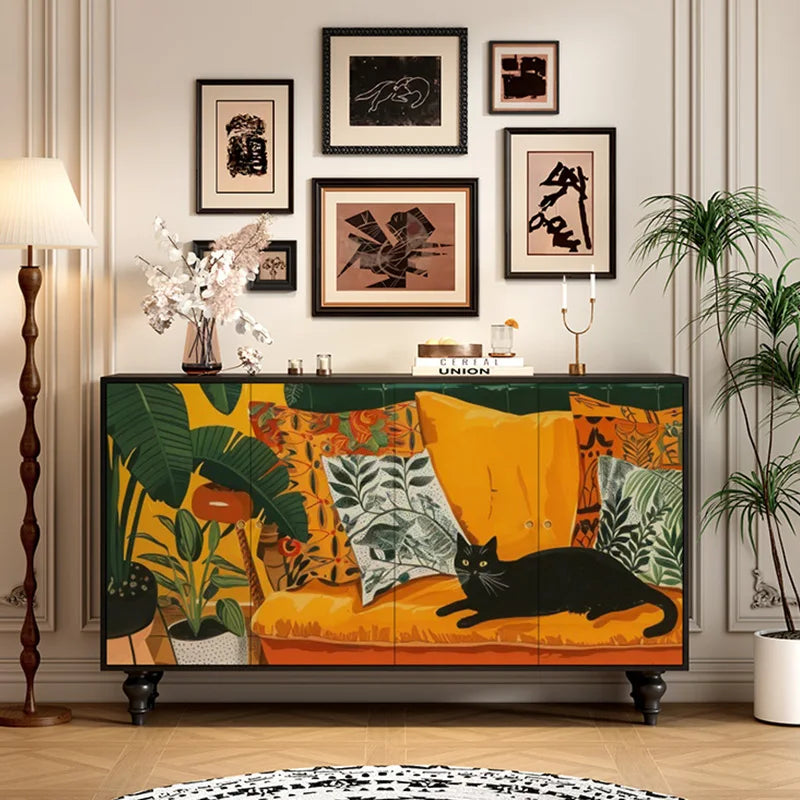 -*French side cabinet solid wood entrance entrance shoe cabinet integrated living room wall storage table