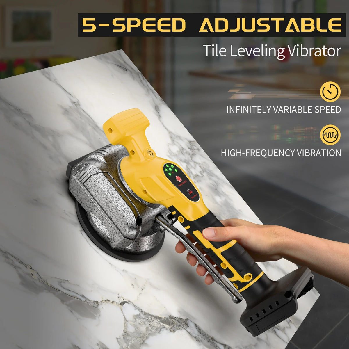 For Dewalt 20V Battery Tile Vibrating Tool Slip-proof Vibration Machine Suction Cup Vibrator Handheld Tiling Leveling Laying