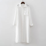 New Design 2025 Women Summer Long sleeve Basic Shirt Maxi Long dress