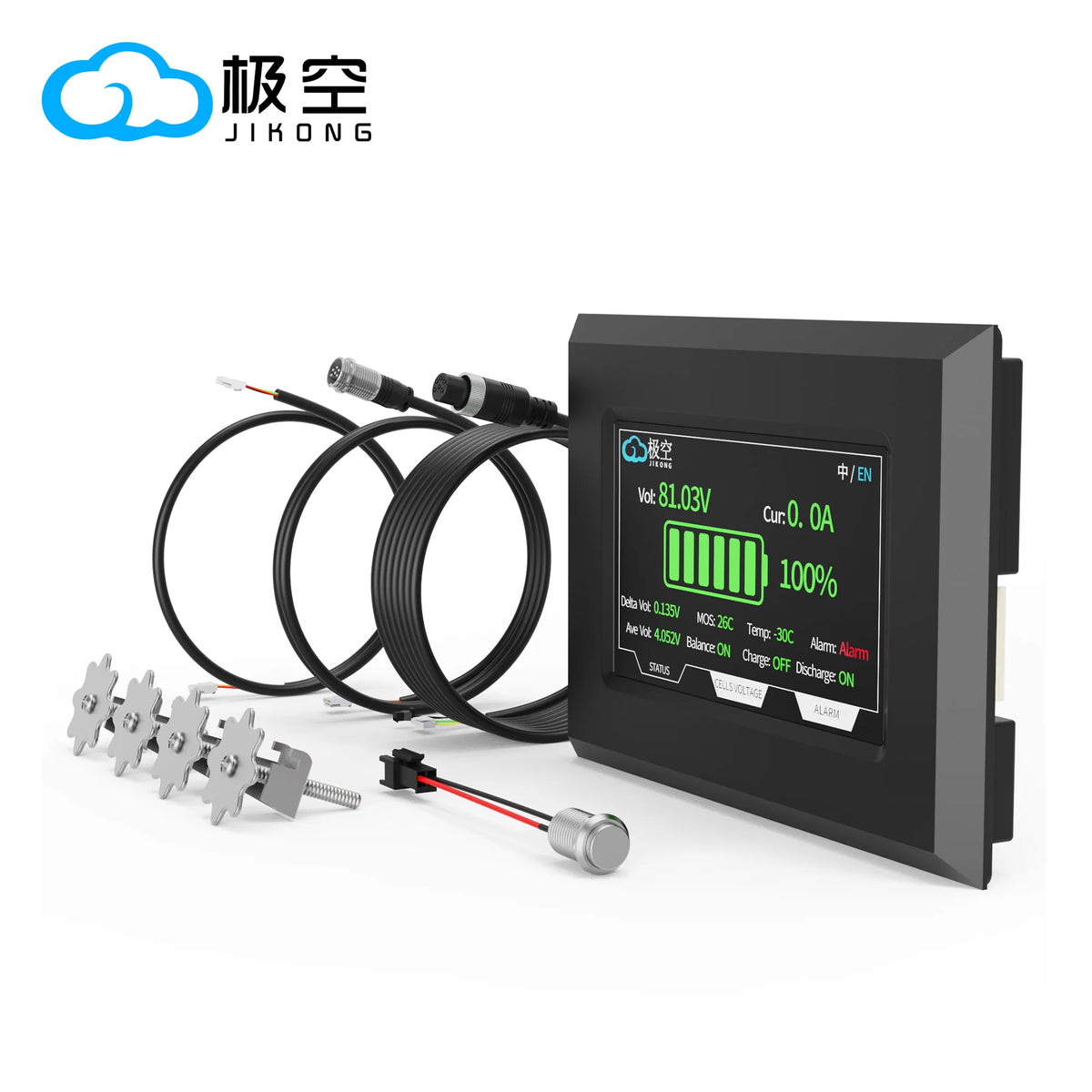 JIKONG BMS 4.3 Inch Screen Display with A 3500mm Cable and 4 Fixing Screws for JIKONG JK BMS