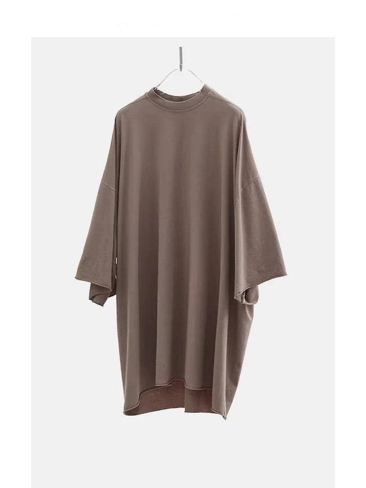 No Sense of Restraint~ Women's Mid-Length Short-Sleeved T-Shirt, Hemp Organic Cotton Three-Quarter Sleeve Top