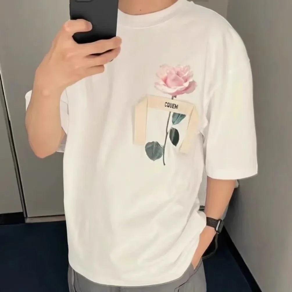 2026 New Men's and Women's Spring and Summer Short Sleeved T-shirt Casual Versatile Fashion Round Neck Top
