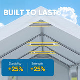 10x20 Heavy Duty Carport Galvanized Outdoor Canopy Tent with Roll-up Windows & Sidewalls Weatherproof Car Boat Shelter, Custom