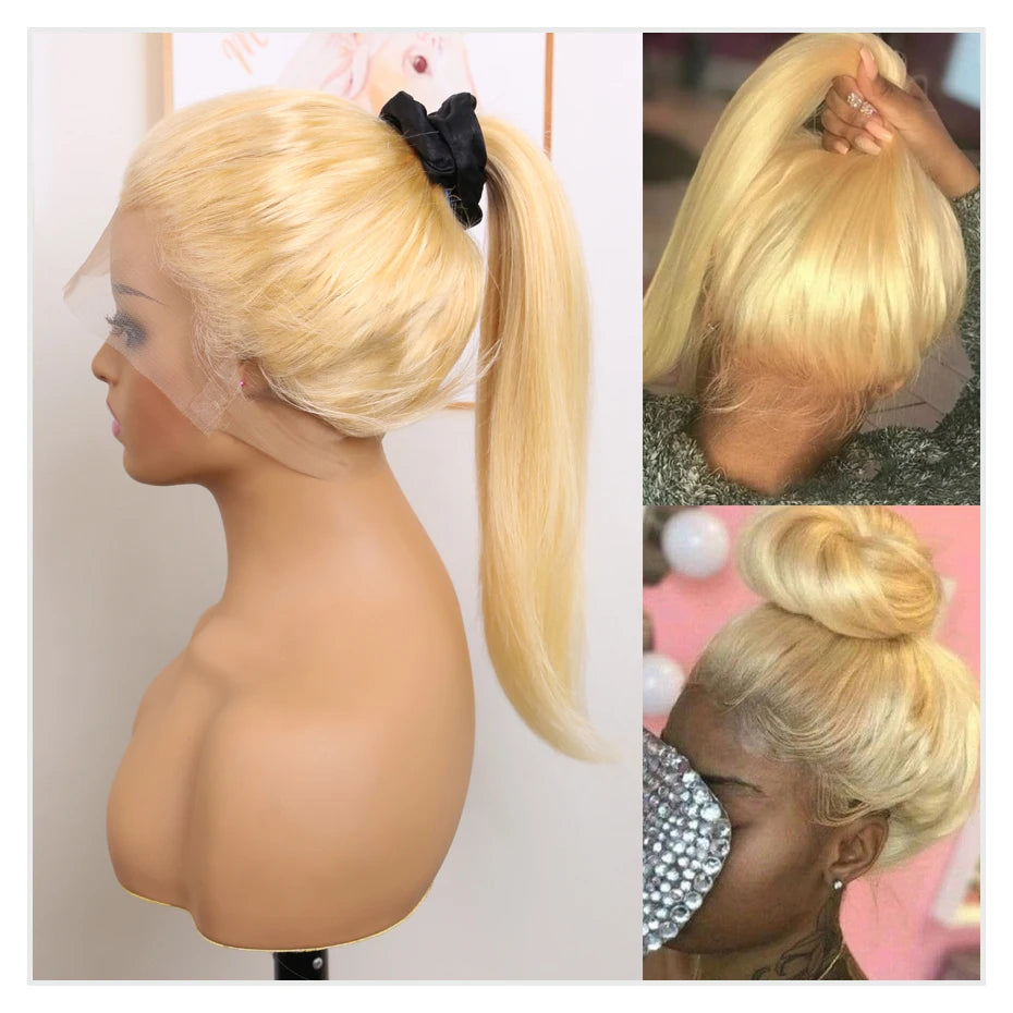 360 Lace Frontal Wig #613 Colored Straight Hd Lace Frontal Wig 13x6 13x4 Pre Plucked Blonde Lace Front Human Hair Wigs For Women