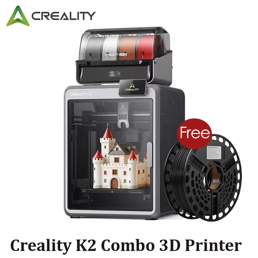 Creality K2 Combo 3D Printer, Multicolor Printing with CFS, High-Speed 600mm/s,Smart Auto Leveling, Quiet Printing, 300°C Nozzle