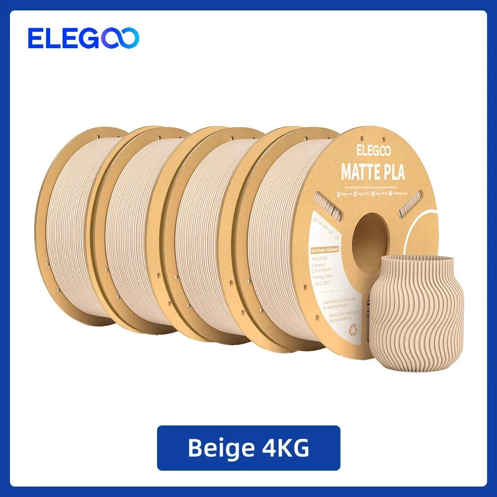 ELEGOO 4KG/5KG/10KG 1.75mm Matte PLA Filament