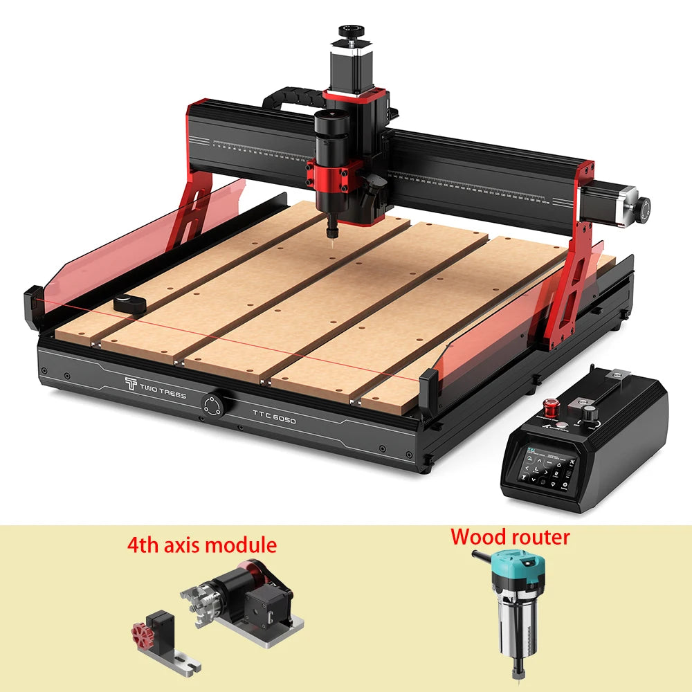 Twotrees 500W CNC Router TTC6050 CNC Engraver DIY Woodwork 600x500mm Laser Engraving Machine For Wood PVC PCB Glass DMF Metal
