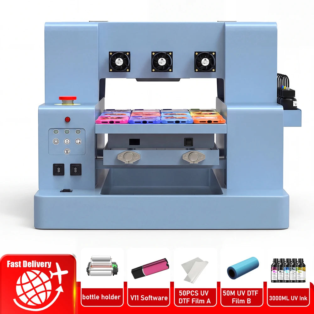 For Epson XP600 A3 UV Flatbed Printer LED UV Printer for Acrylic Glass Wood Direct-to-Object UV DTF Sticker Printer for Bottle