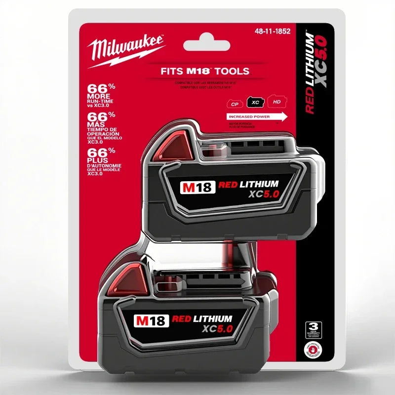 Milwaukee M18 XC 18V 8.0Ah 21700 Lithium Cell High Capacity Battery Rechargeable for 48‑11‑2830 0730‑20 Cordless Power Tools