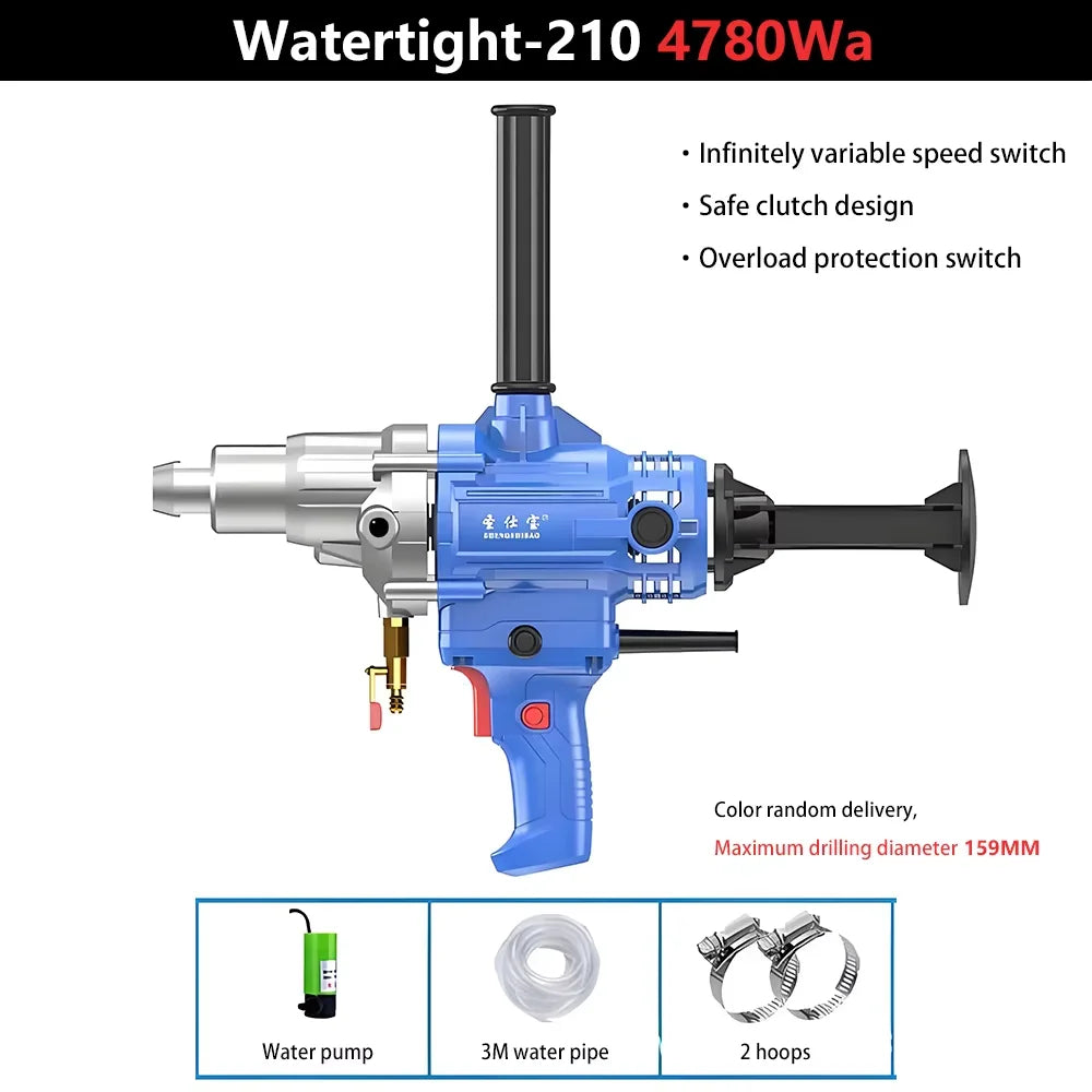Electric Diamond Core Drill Mixer Handheld Concrete Core Drilling Machine Portable Dry Wet Engineering Torque Drilling Machine