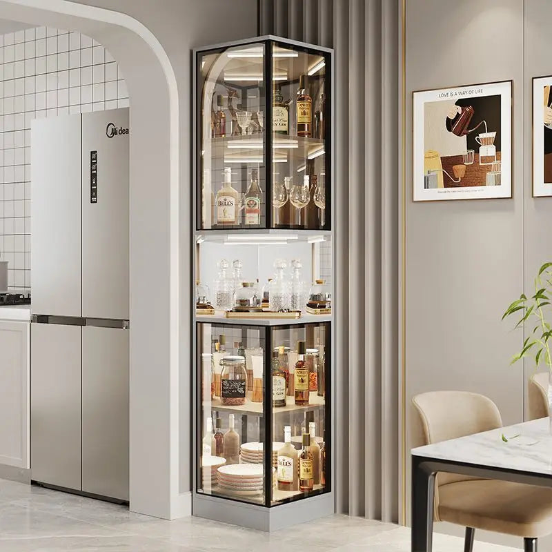 Living room corner glass  display cabinet TV cabinet side wine cabinet rack new