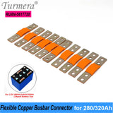 Turmera 24V 48V 12V Lifepo4 Battery Flexible Busbar Copper Connecter Hole to Hole 56mm 2mm 400A for 280Ah 320Ah Lifepo4 Battery
