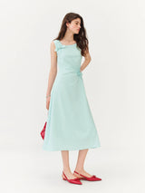FSLE【L'amour Series】Summer Women's French Style Spaghetti Strap Slip Elegant Dress Waist-Cinching Maxi Coquette Effortless Style