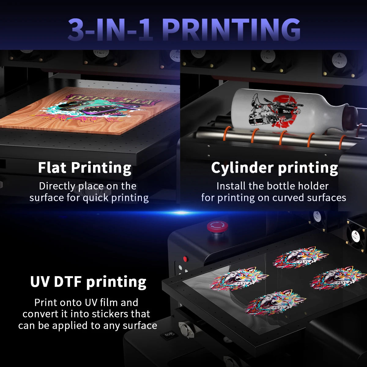 OYfame A3 A4 UV Flatbed Printer | With L805 XP600 Print Head | For Phone Cases Bottles Acrylic Pens  EU & US Stock Available