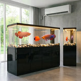 All-in-One AquariumLarge Freestanding Goldfish Tank With Bottom Filter And Ultra-Clear Glass Integrated Cabinet For Living Room