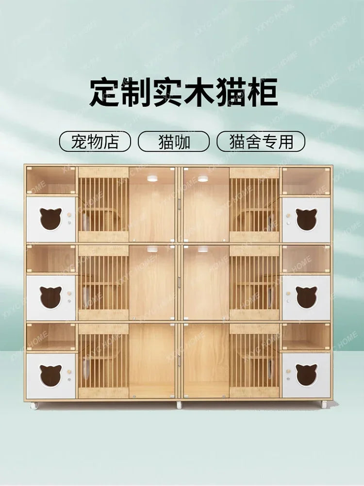 Cat Cage Cat Villa Cat Nest Cattery Pet Display Cabinet Delivery Room Pet Shop