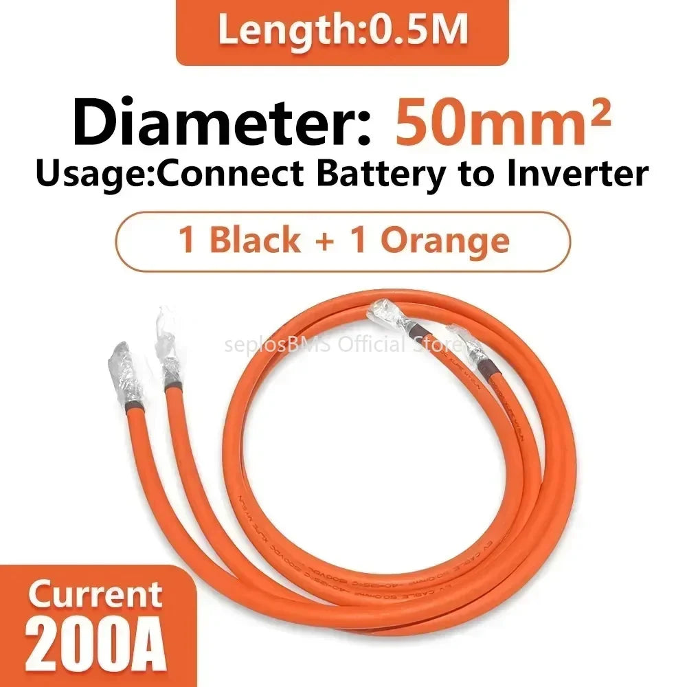 Seplos 50mm Square Millimet DIY Kits Power Inverter Cable Battery Energy Storage Connector Terminal Plug Copper Core Elbow Power