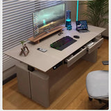Height Adjustable  Computer Desks Gaming Electric Desk Home Office Computer Desks Study Saddle Leather Office Furniture Bureau