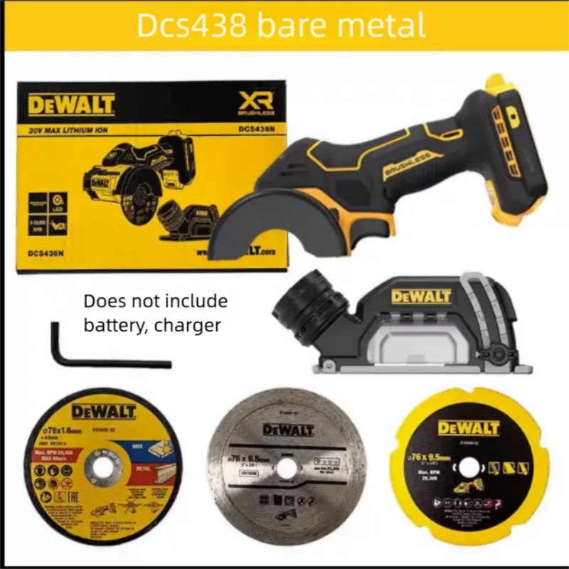 DeWalt DCS438 Rechargeable Cutting Saw, 20V Lithium Battery, Brushless Handheld Metal & Tile Cutting Saw, Little Steel Warrior